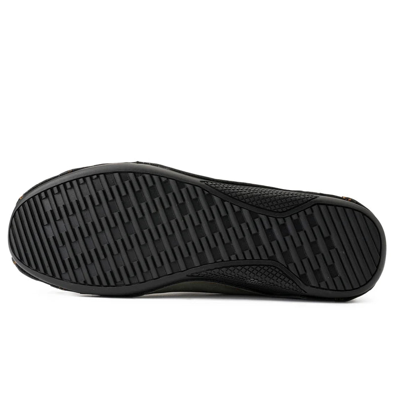 ⏰Last Day Deals 60% OFF🛒Men's Premium Leather Loafers – Arch Support Breathable Slip-On Shoes, Foot Pain Relief, Soft Anti-Puncture Sole, Durable Perforated Walking Dress Shoes