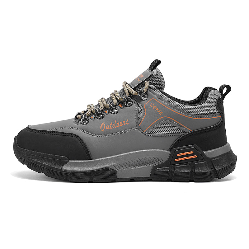 (⏰LAST DAY-70% OFF🛒)Men's Waterproof Hiking Work Shoes Lightweight Non-Slip Outdoor Trekking Sneakers with Arch Support, Breathable Suede & Mesh Trail Walking Shoes