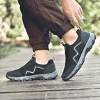 50% OFF!!!🛒Men's Outdoor Orthopedic Shoes, Wide Toe Waterproof Hiking Sneakers with Arch Support & Non-Slip Sole