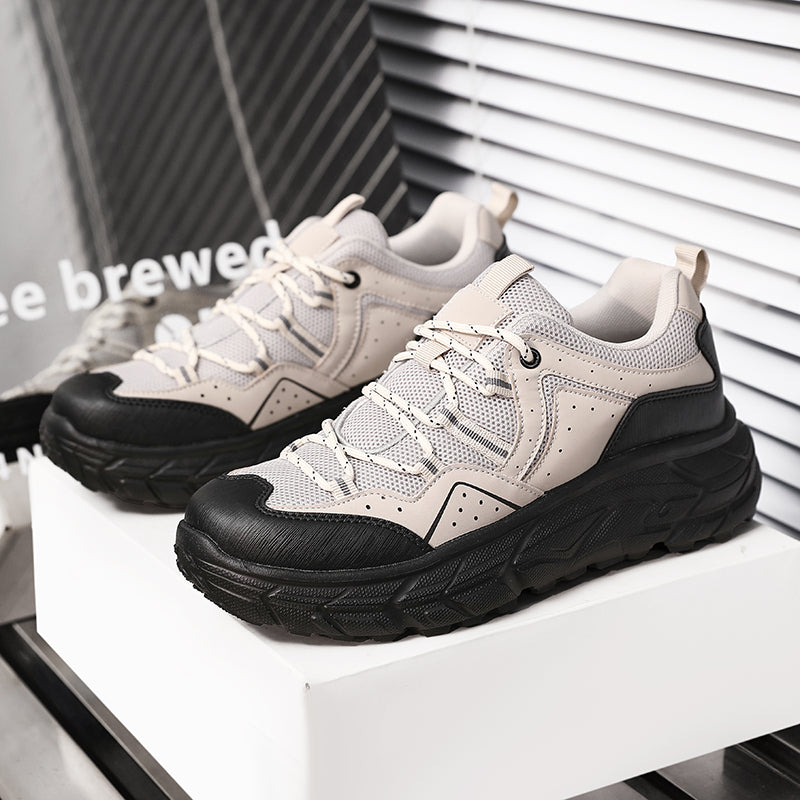 ⛰️LAST DAY 50% OFF🛒Men’s Waterproof Leather Hiking Boots – Arch Support, 2" Thick & Wide Sole for Extra Height and Stability, Protective Toe, Non-Slip Grip, Breathable Comfort for Outdoor Adventures