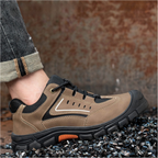 HOT SALE! Men’s Leather Steel Toe Work Shoes – Arch Support, Puncture-Resistant, Wide Toe, Slip-Resistant & Durable Safety Boots for Heavy-Duty Jobs