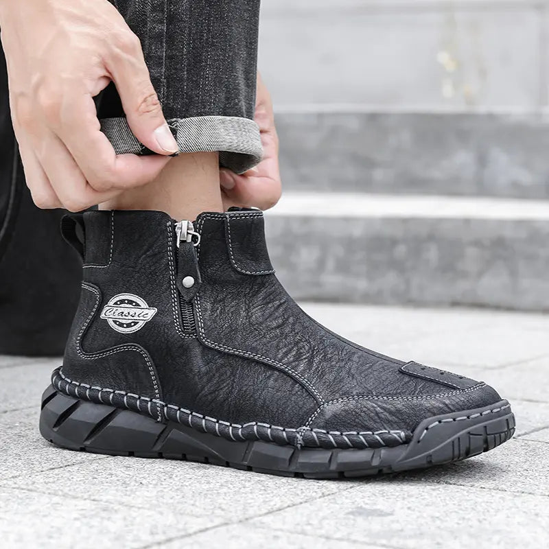 (⏰Clearance Sale-70%OFF🔥)Men's Waterproof Mountaineering & Work Boots – Anti-Collision Toe, Shock-Absorbing, Wear-Resistant Sole, Breathable & Supportive Hiking Shoes for Rugged Trails, Outdoor Adventures & Heavy-Duty Work