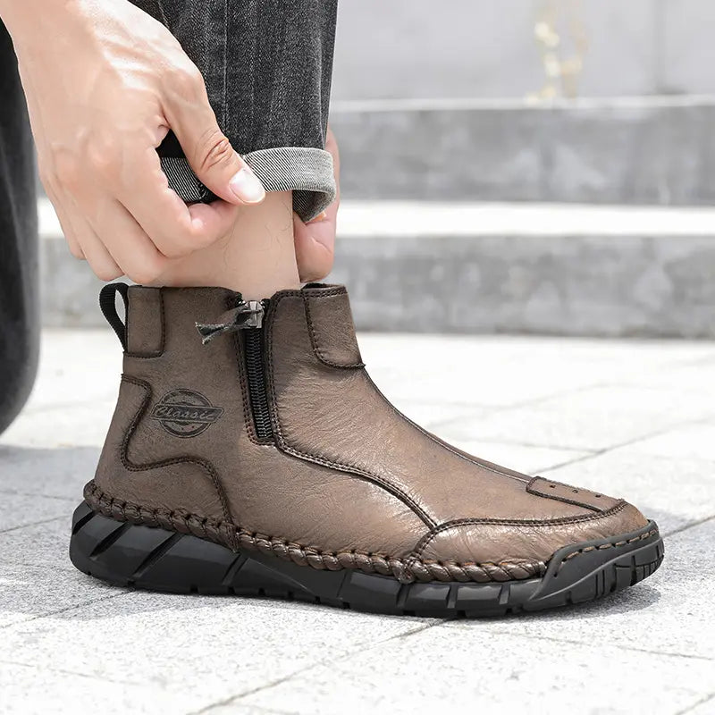 (⏰Clearance Sale-70%OFF🔥)Men's Waterproof Mountaineering & Work Boots – Anti-Collision Toe, Shock-Absorbing, Wear-Resistant Sole, Breathable & Supportive Hiking Shoes for Rugged Trails, Outdoor Adventures & Heavy-Duty Work